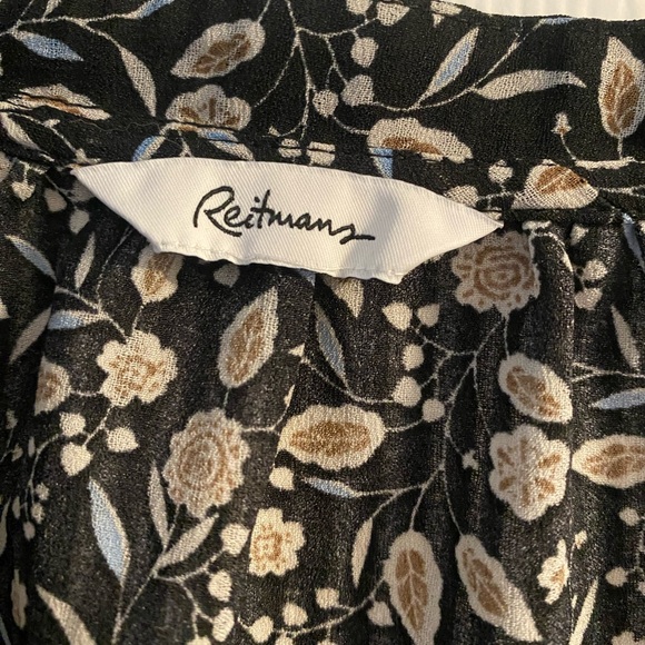 Reitmans Floral Black and Cream Blouse - Picture 3 of 7